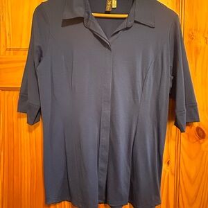 Ibex Merino Wool Blend Shirt in Deep Blue
